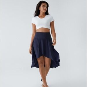 Halara Breezeful High Waisted Ruffle High Low Flowy 2 in 1 Skirt Leggings Size S